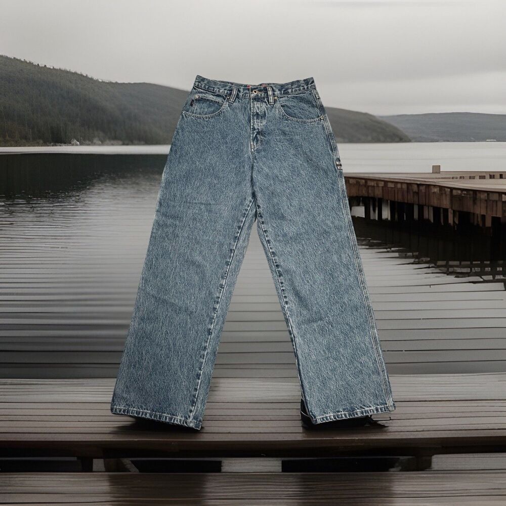 Y2K Union Bay Carpenter Jeans Mens 34x32 Actual 33x31 Blue Stone Cotton Denim - Picture 8 of 9